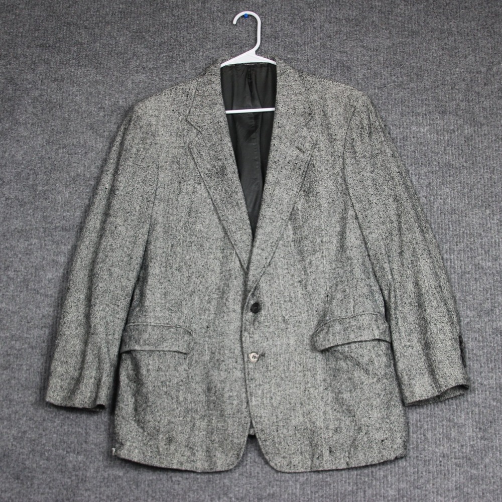 Ross & Cromarty Blazer Mens 42R 100% Silk Herringbone Sport Coat‎ Tailored USA